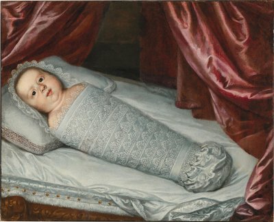 Portret van de baby Cosimo III de’ Medici in doeken door Justus Sustermans